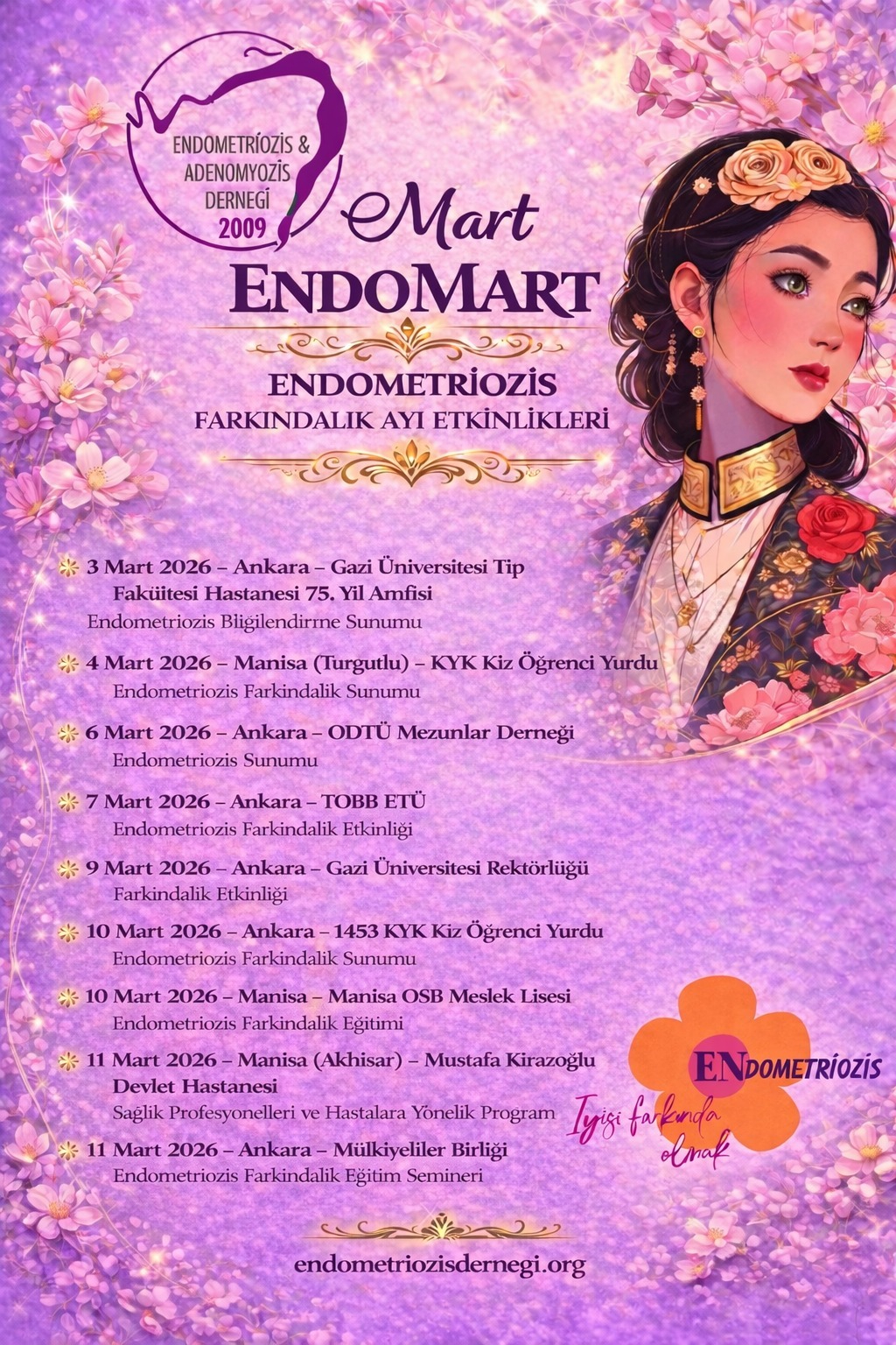 Endometriozis Farkındalık Ayı Etkinlikleri - Afiş 1